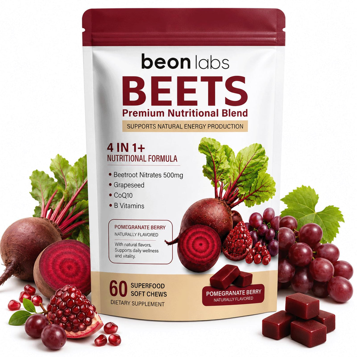 Beet Chews with L-CoQ10 & Grape Seed J857683