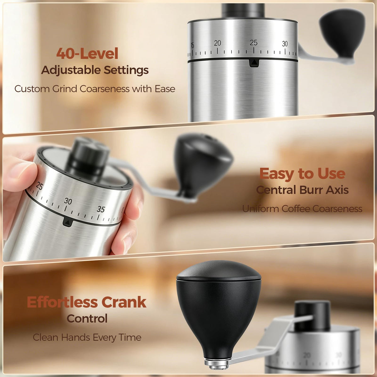 Manual Coffee Grinder with Ceramic Conical Burr Z36633