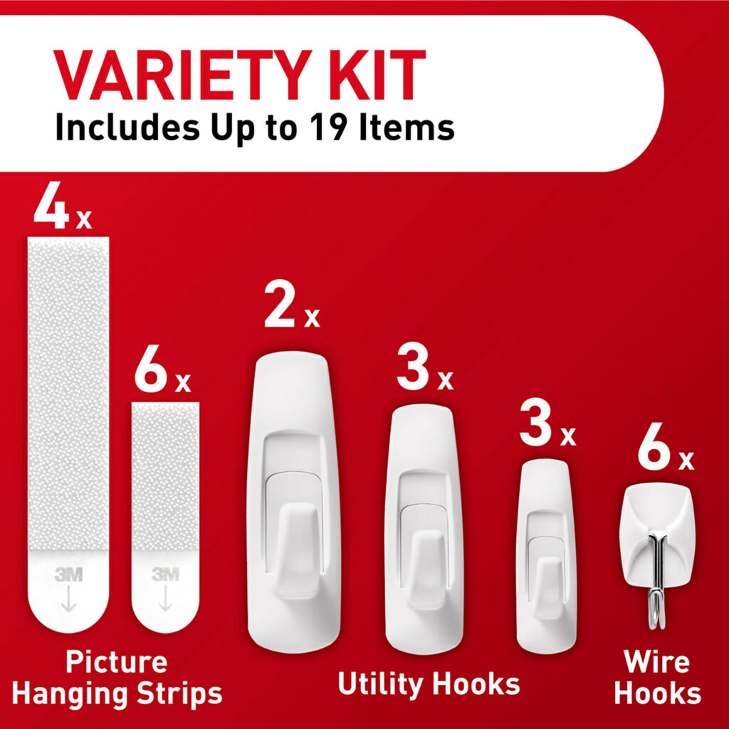 Picture Hanging Strips, Wire Hooks and Utility Hooks Kit J994429