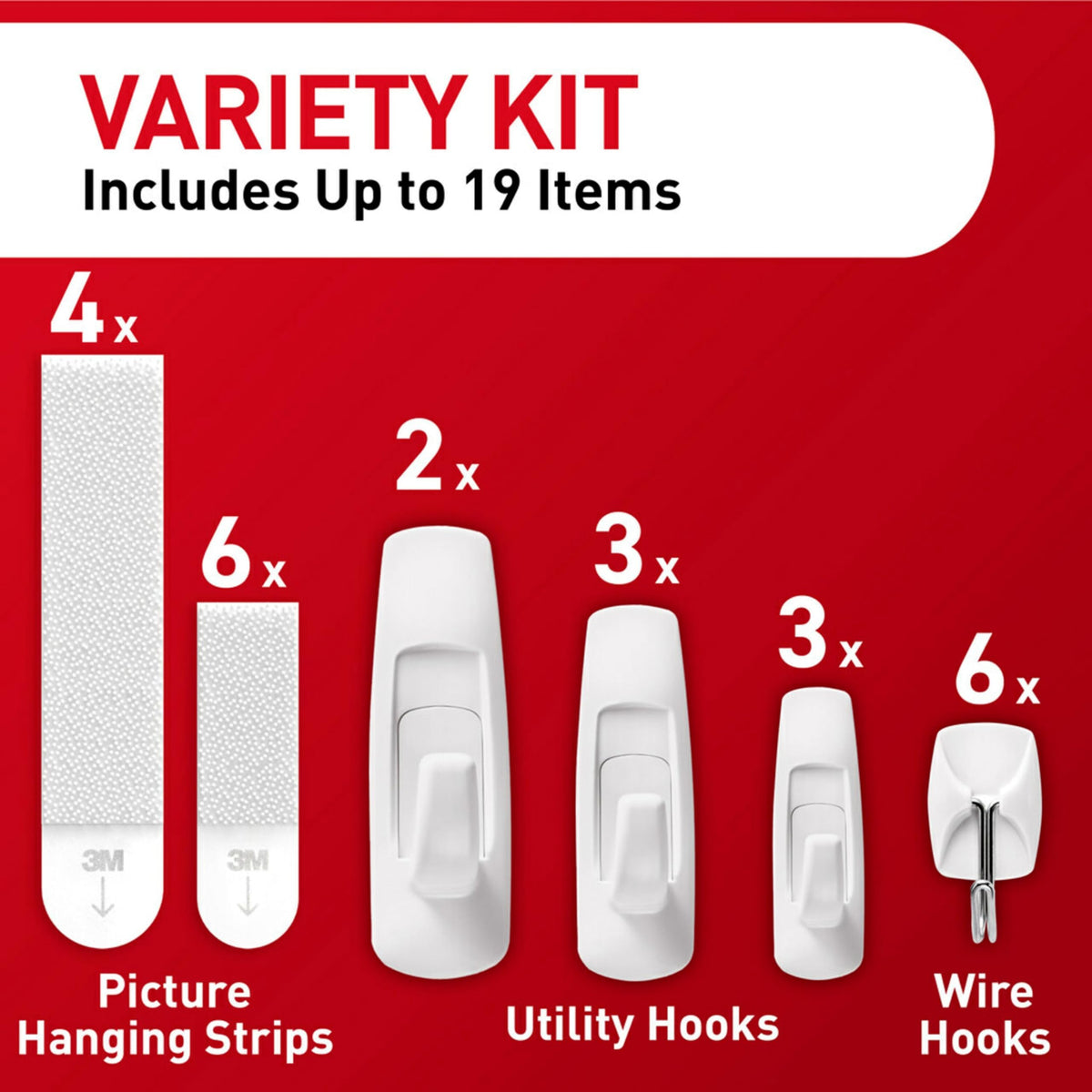 Picture Hanging Strips, Wire Hooks and Utility Hooks Kit J994429