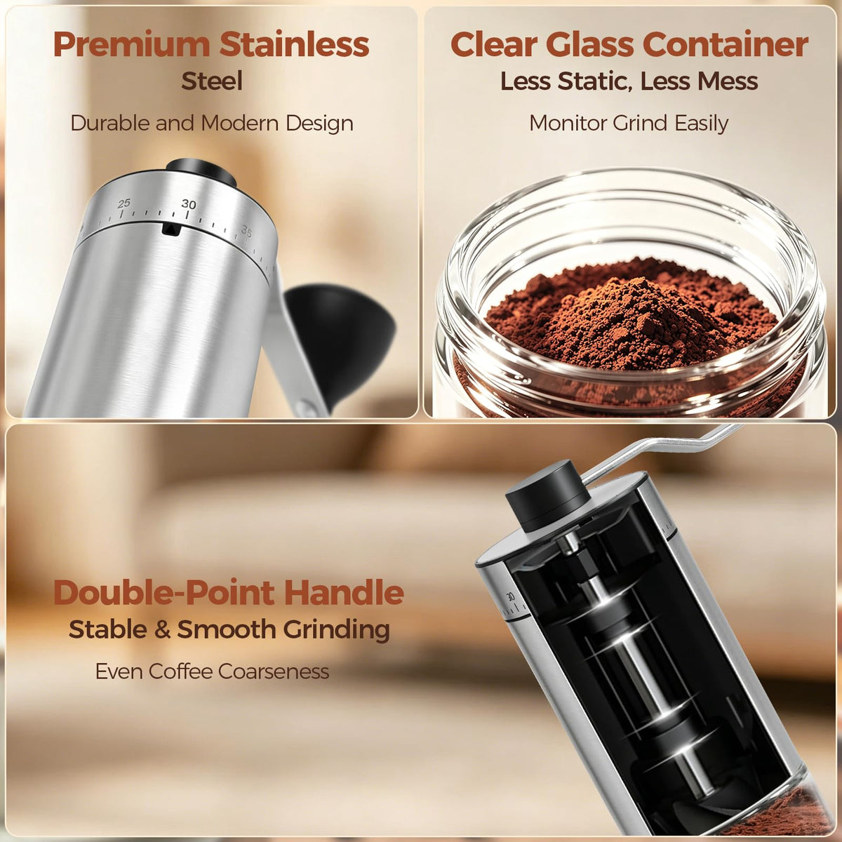 Manual Coffee Grinder with Ceramic Conical Burr Z36633