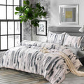 King 3pc Grey White Reversible Microfiber Comforter Set X4994