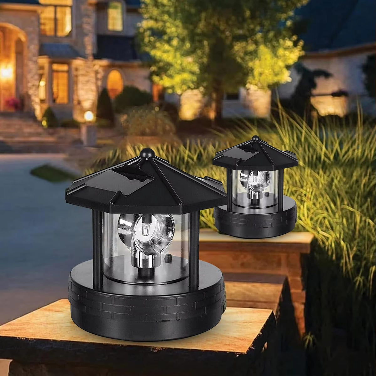 Solar Lights Outdoor LED Rotating Lighthouse Lamp K326