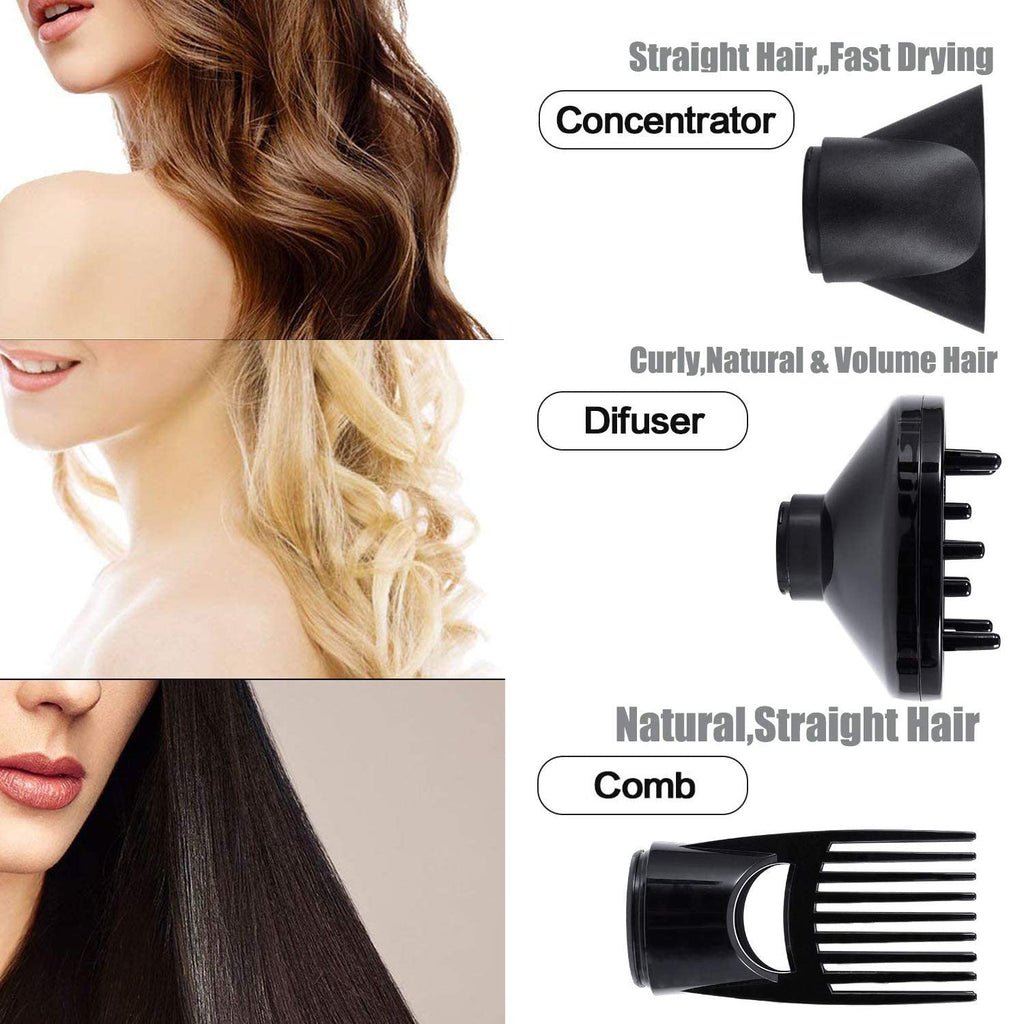 1875W Ionic Hair Dryer with Diffuser and Concentrator H700