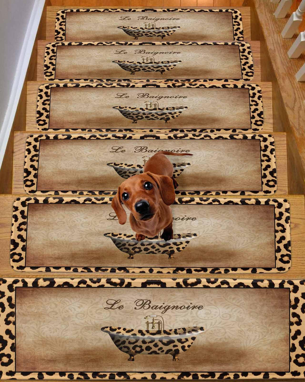 Abstract Art Non Slip Stair Treads 8x30 Inch 4PCS G8499