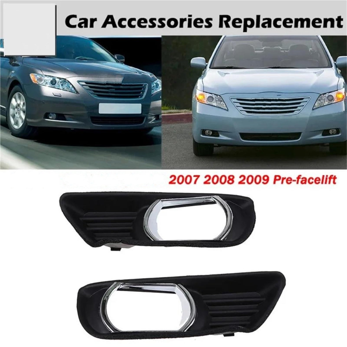 Front Bumper Fog Light Covers Bezel Hole Grilles L166