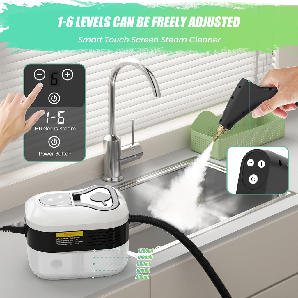 1.2L Portable Handheld Steam Cleaner with 14pcs Accessories B79534
