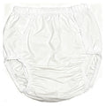 Adult Incontinence Pants, PVC Underwear with Snaps, Transparent Reusable Unisex (White, Medium) X947