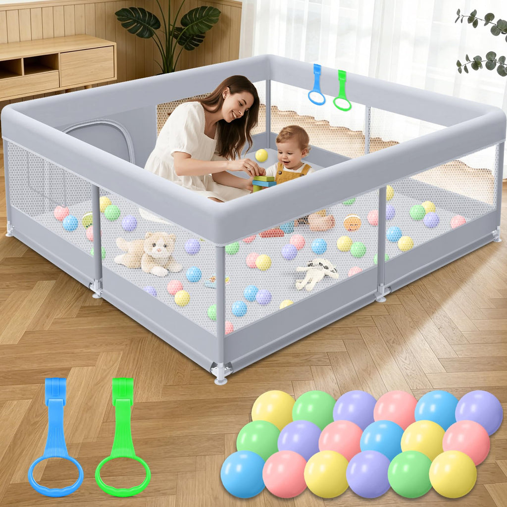 50 x 50 Inch Baby Playpen with Breathable Mesh T886