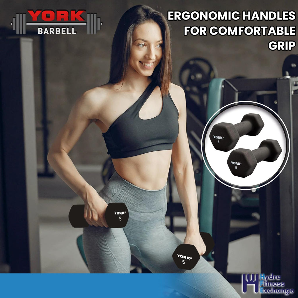 Neoprene Hexagon Dumbbells with Cast Ergo Handle, 10lb Pack of 4 G94956