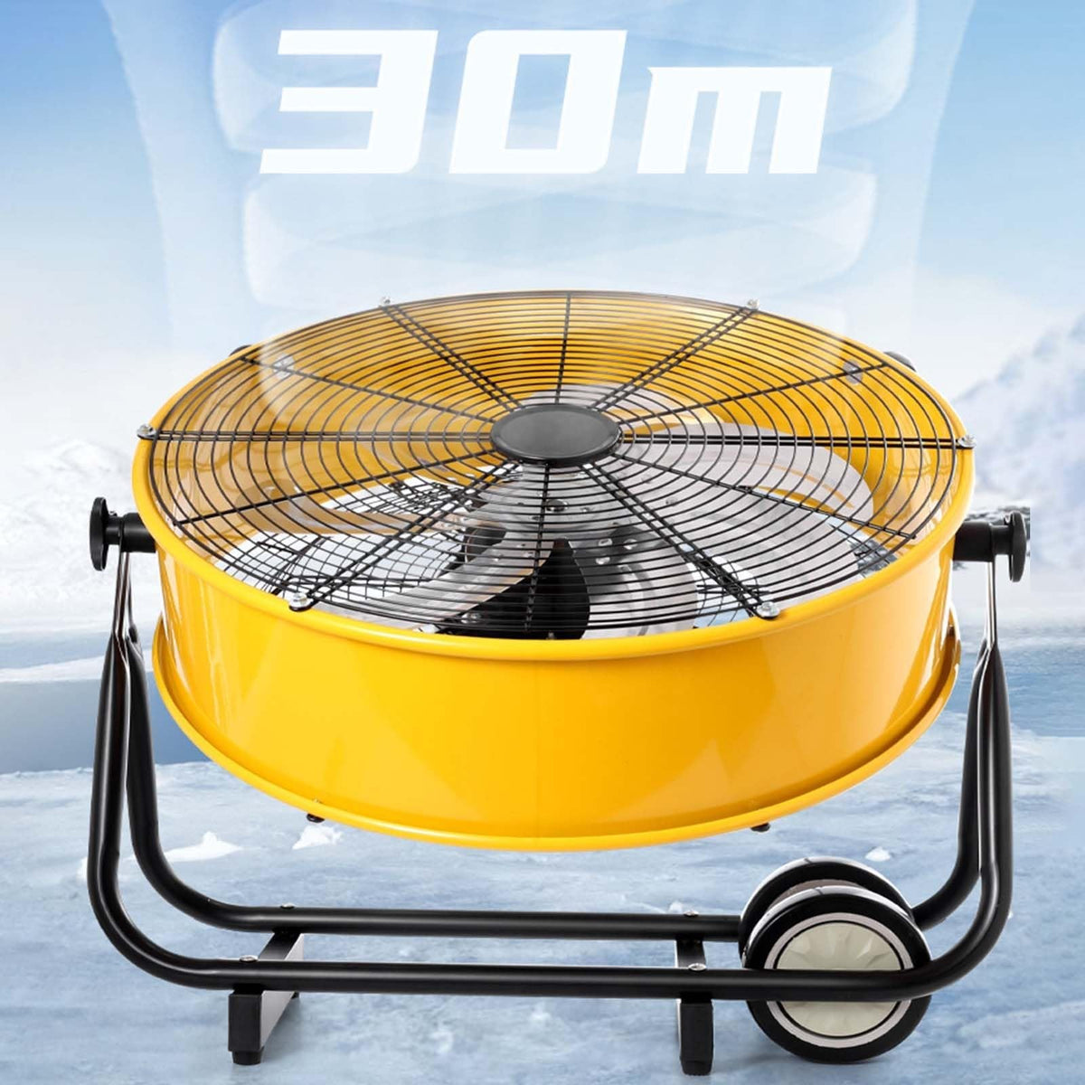 Heavy Duty Floor Drum Fan 3-Speed 360° Tilt Metal V91915