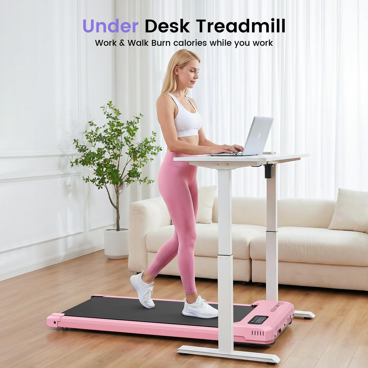 Under Desk Treadmill with Vibration Plate & Incline V845