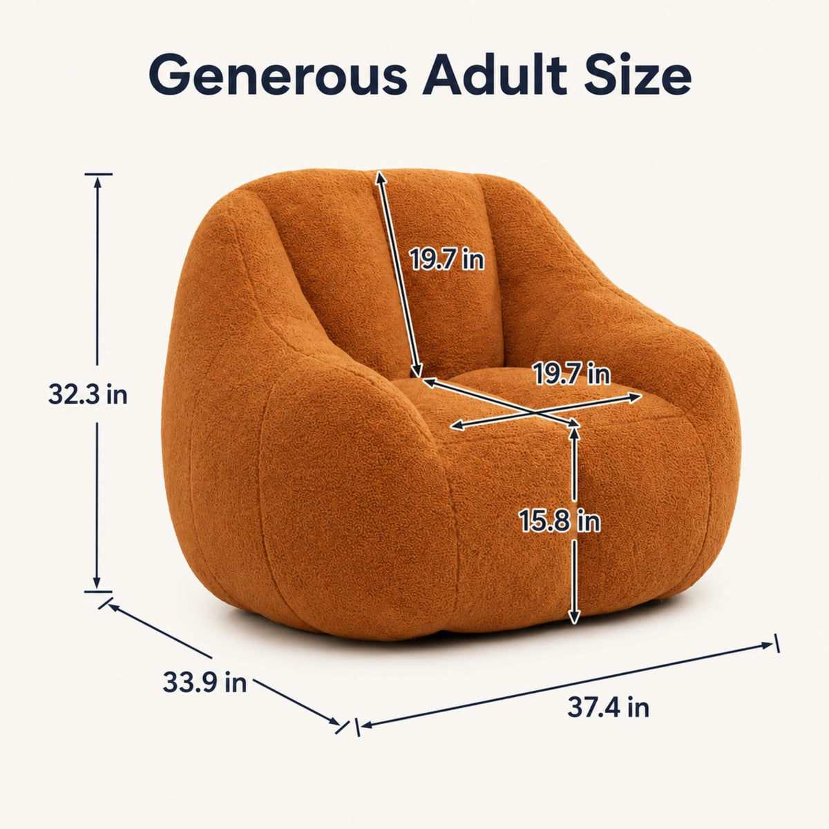 Yellow Memory Foam Bean Bag Chair D42181