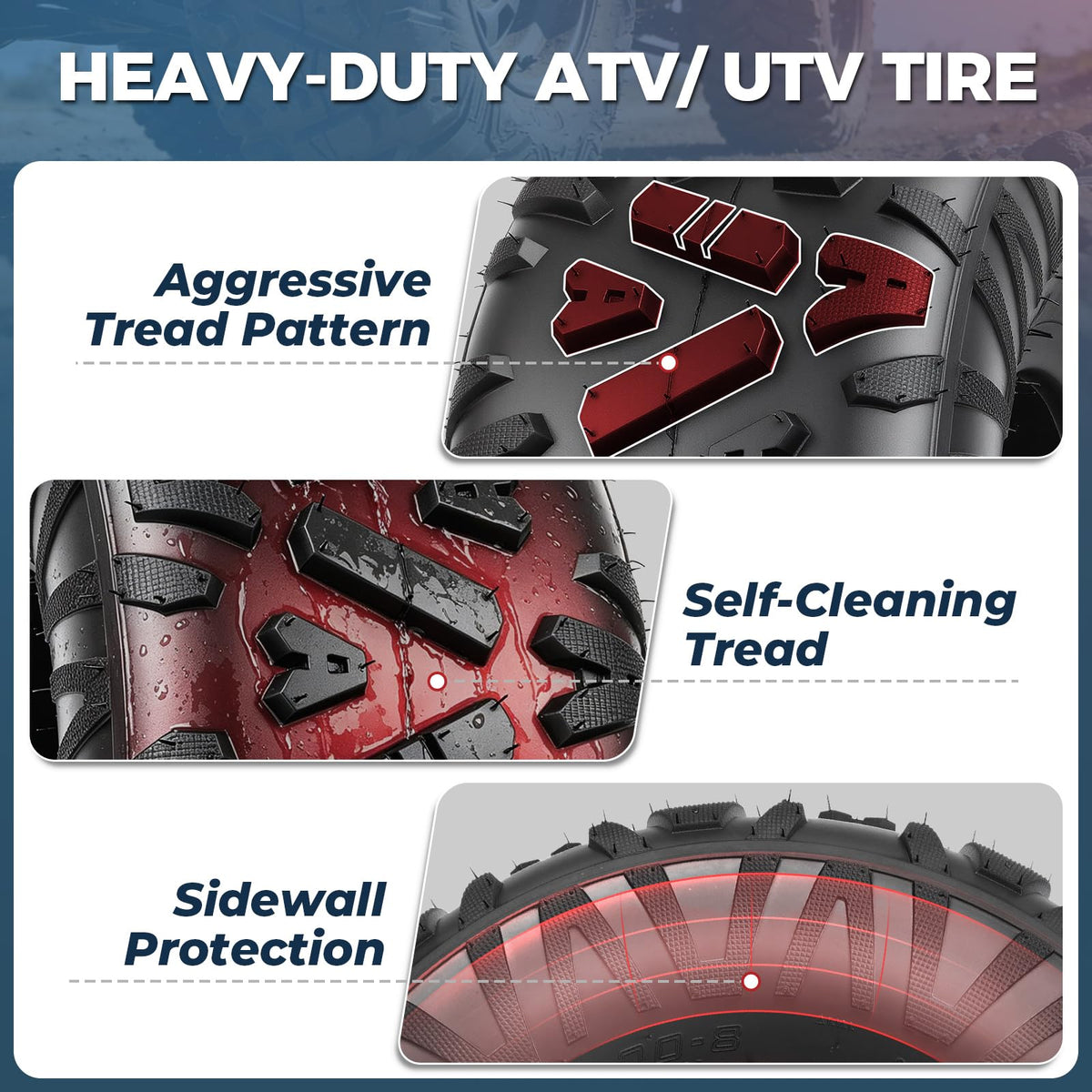19x7-8 4-Ply All Terrain ATV/UTV Tires Set of 2 G8686
