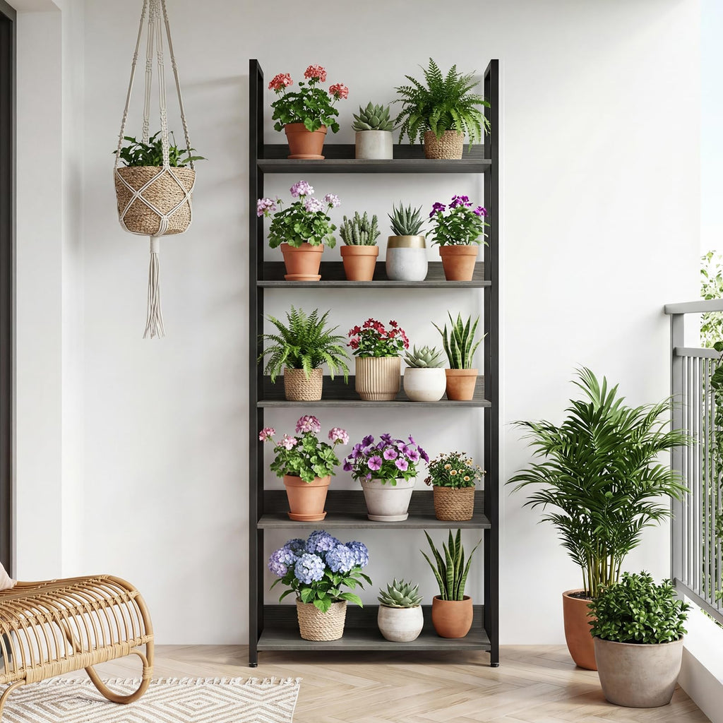 5-Tier Wooden Bookshelf Set of 2 M4496