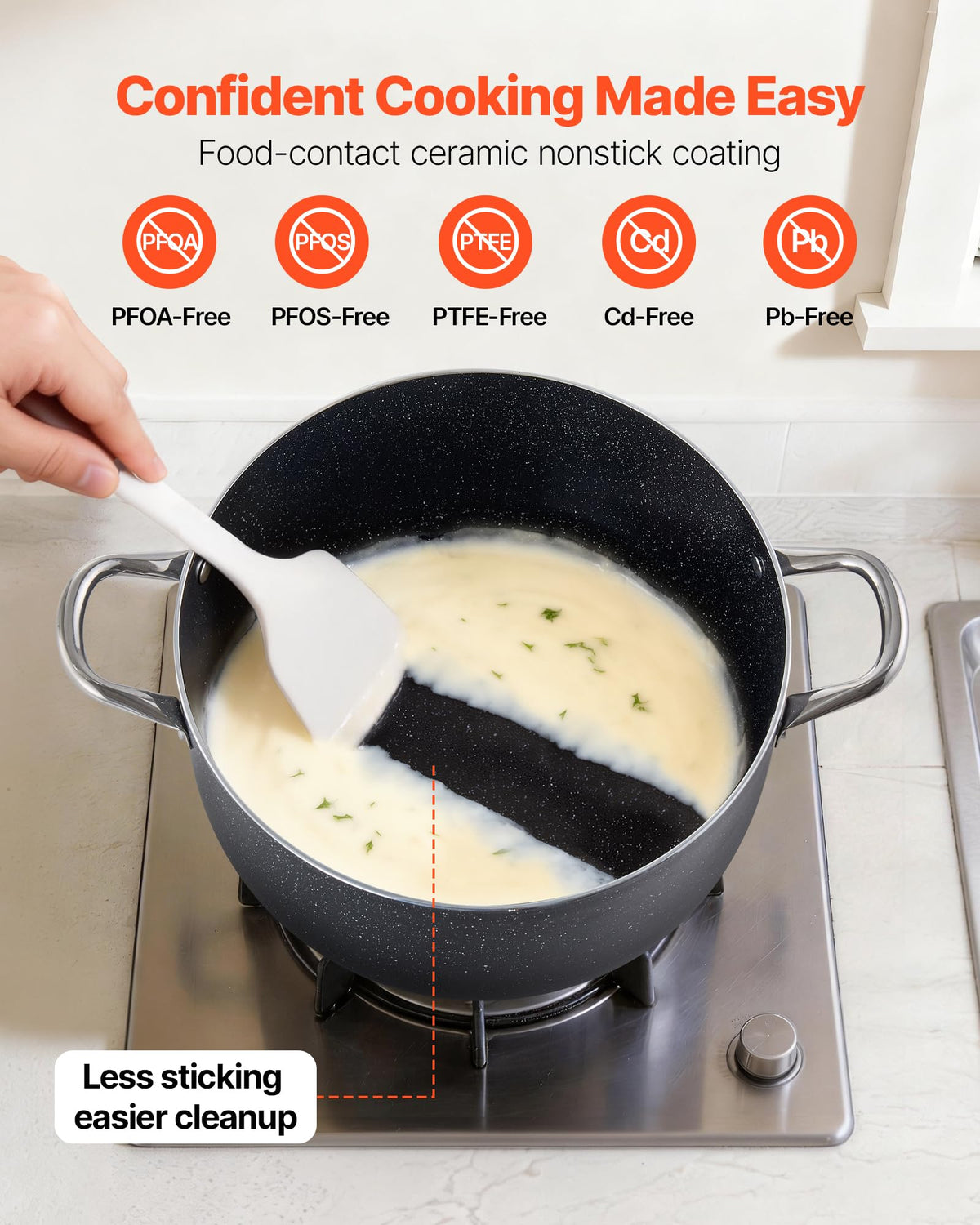 12-Quart Nonstick Ceramic Aluminum Stock Pot with Glass Lid Z82992