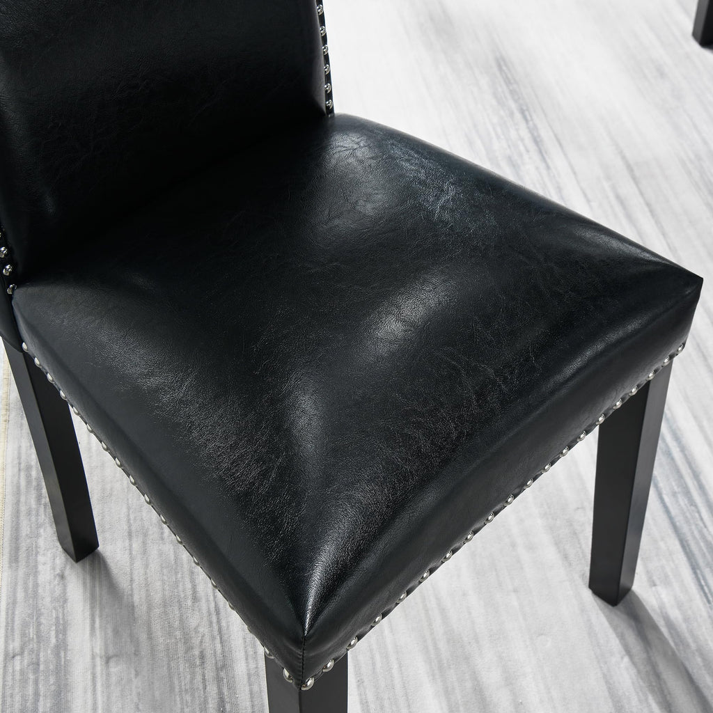 Black PU Dining Chairs Set of 2 I589971
