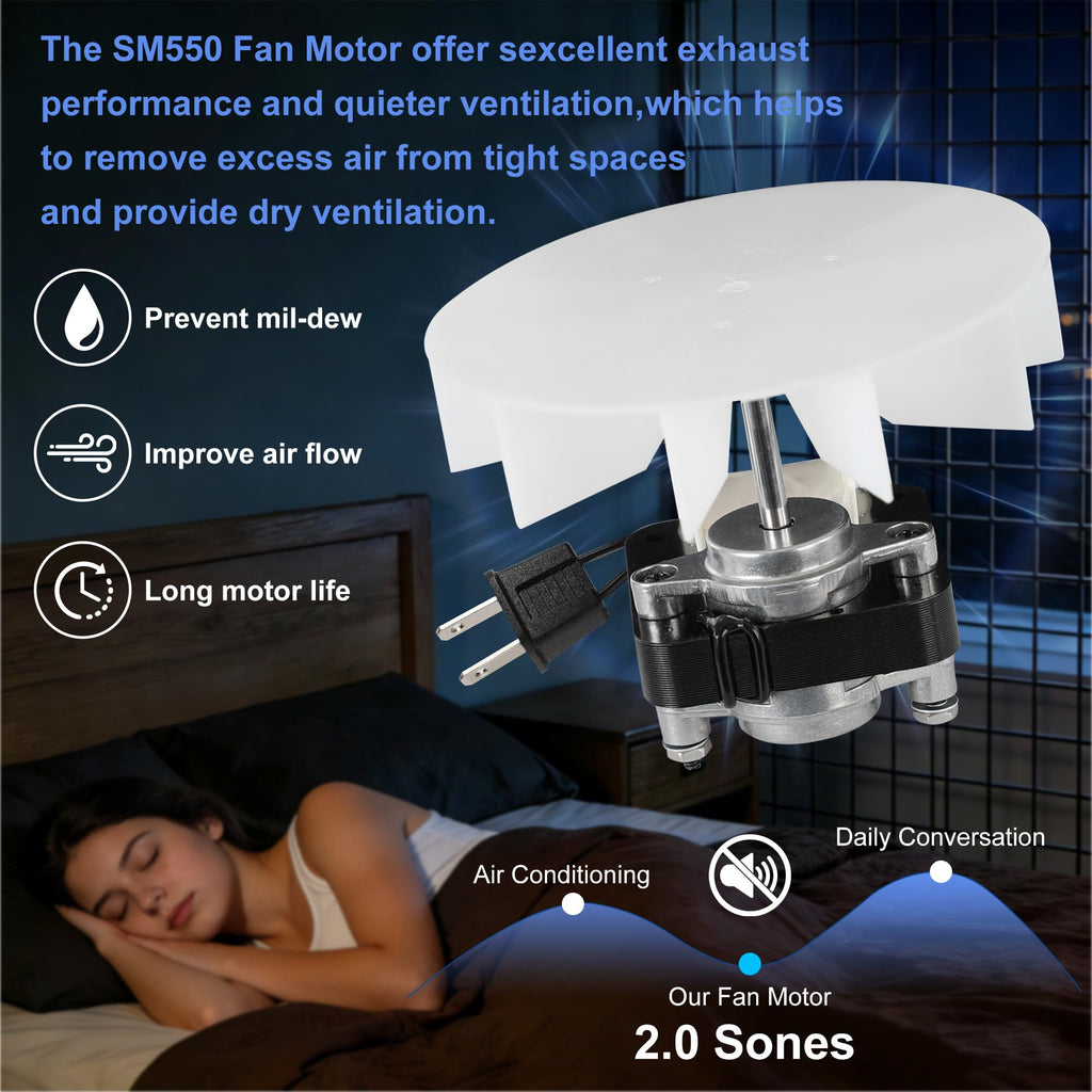 Bathroom Exhaust Fan Motor Replacement Kit 50CFM 120V E227