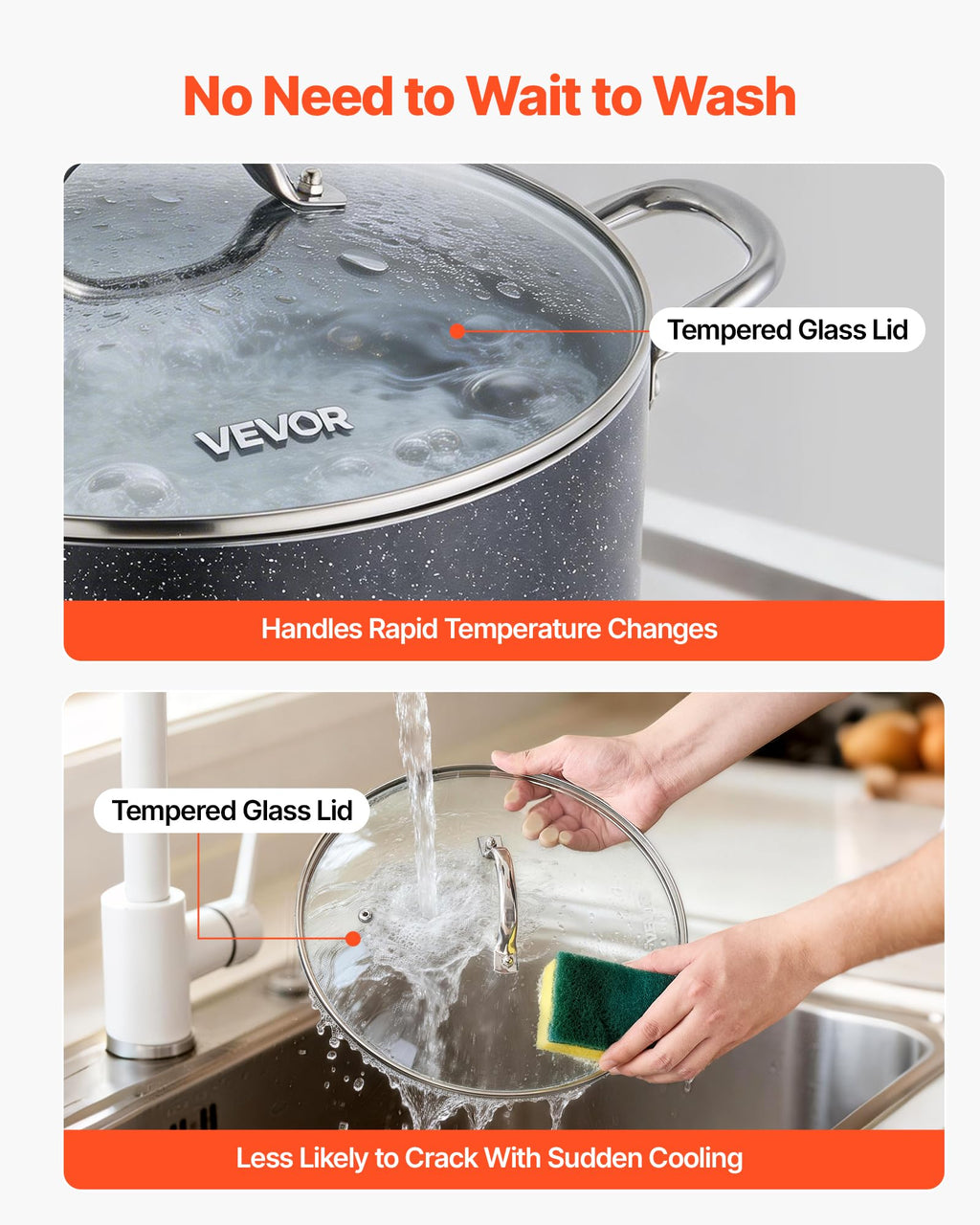 12-Quart Nonstick Ceramic Aluminum Stock Pot with Glass Lid Z82992