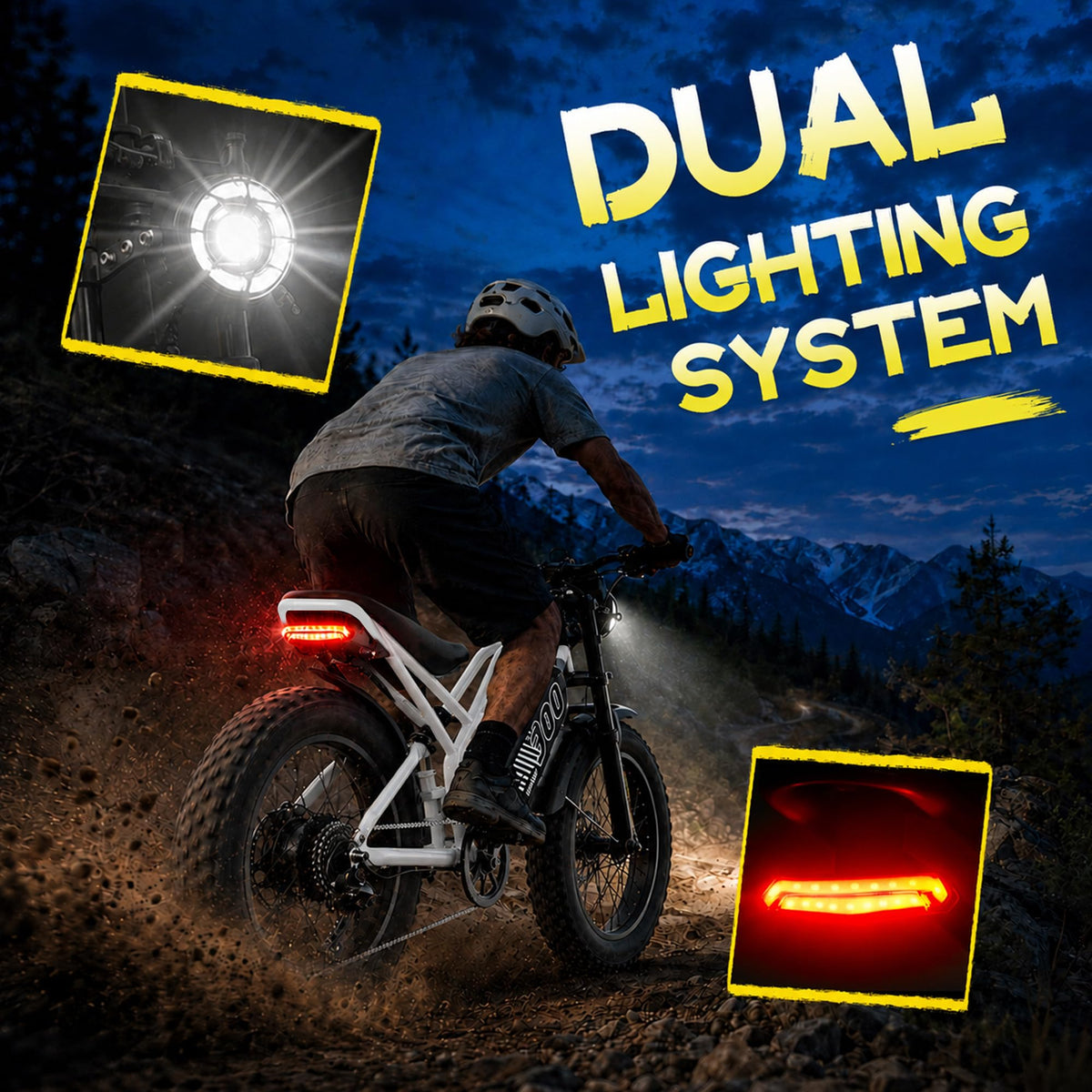 Electric Bike 48V 20.8/41.6Ah Battery 1500W Peak Motor 20×4.0" Fat Tire U18555