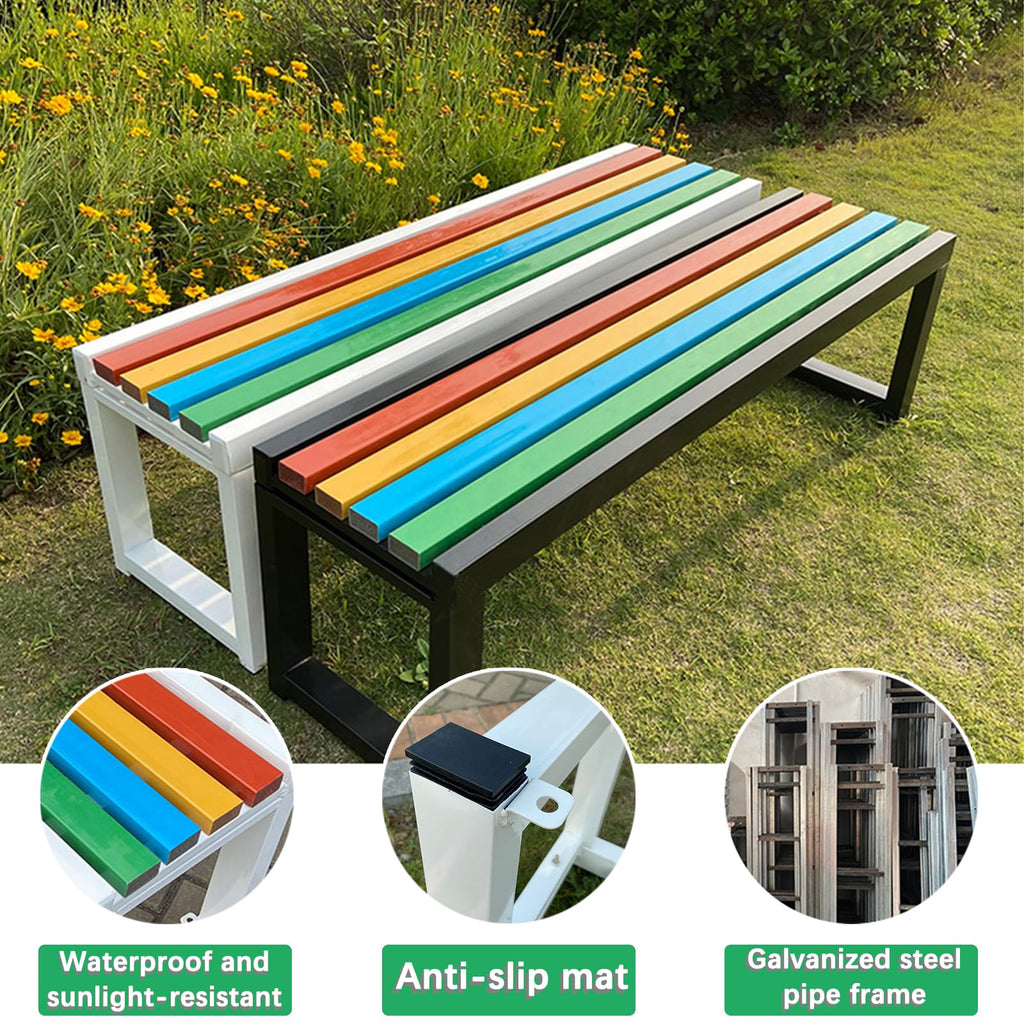 Weatherproof Metal Garden Bench Cast Iron Outdoor Seating A20854