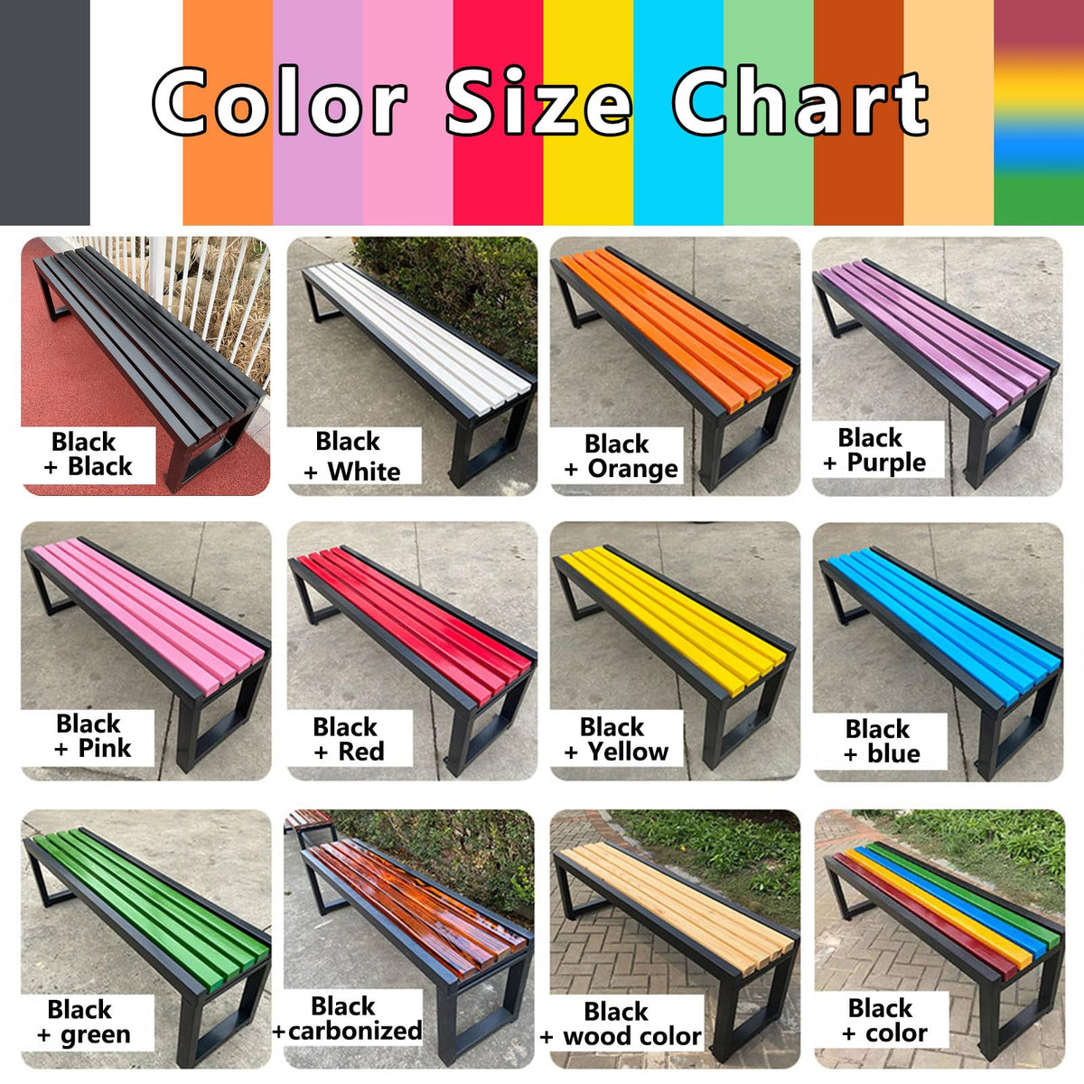 Weatherproof Metal Garden Bench Cast Iron Outdoor Seating A20854