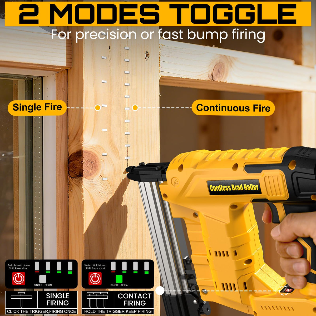 2-in-1 Cordless Brad Nailer & Staple Gun F611