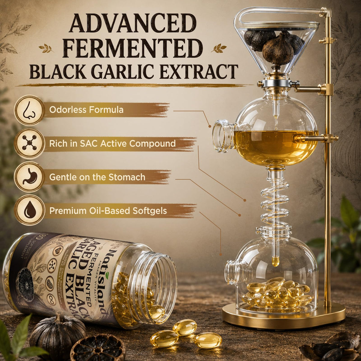 Odorless Black Garlic Extract Softgels E83484