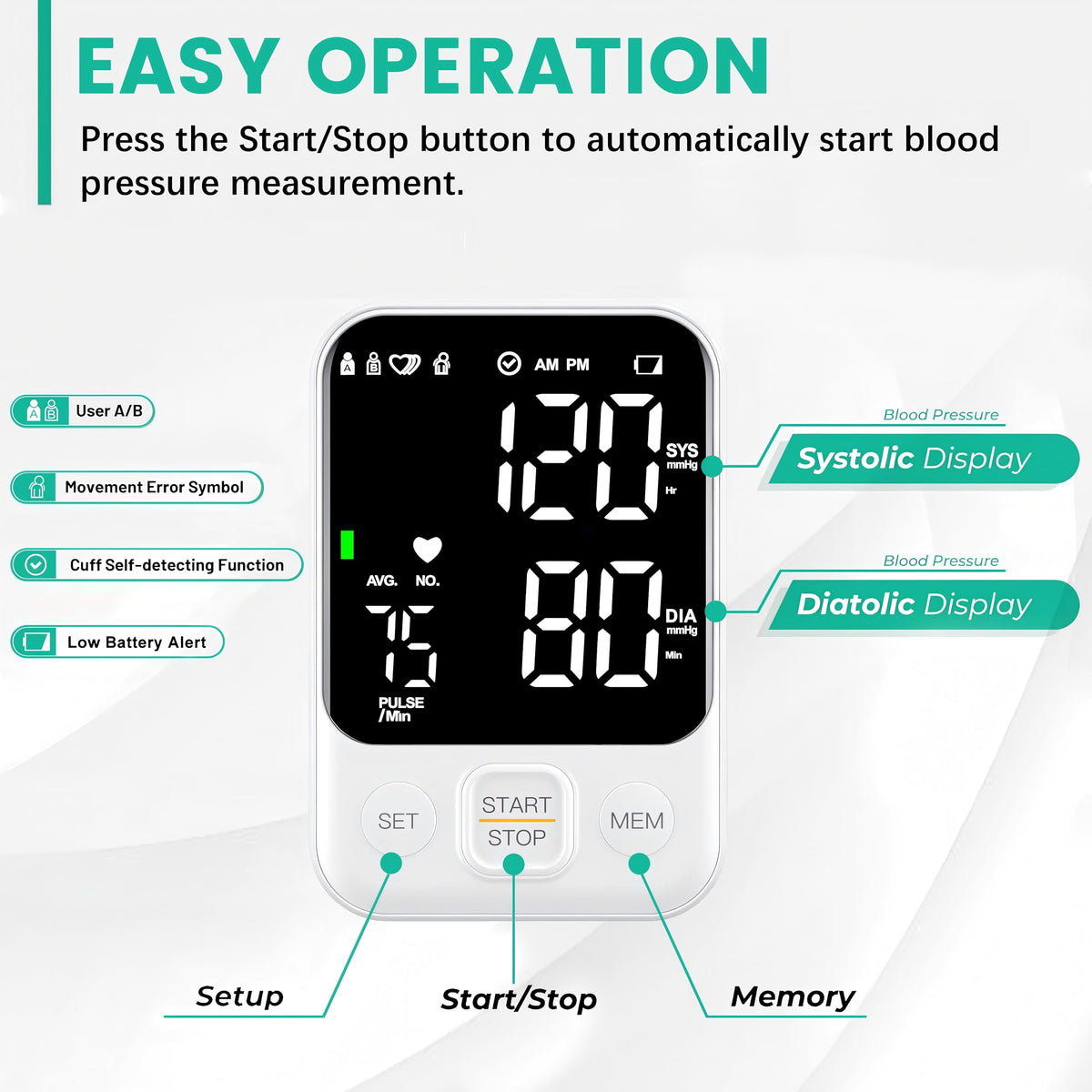 FDA Cleared Upper Arm Blood Pressure Monitor W864