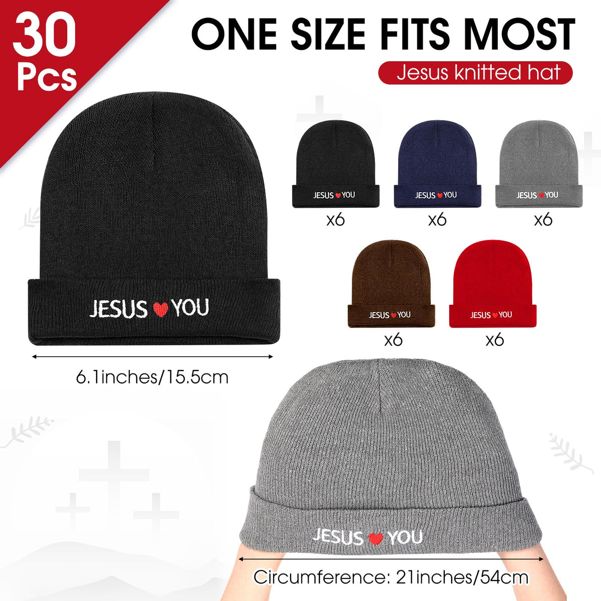 30 Pack Winter Beanie Hats N658941