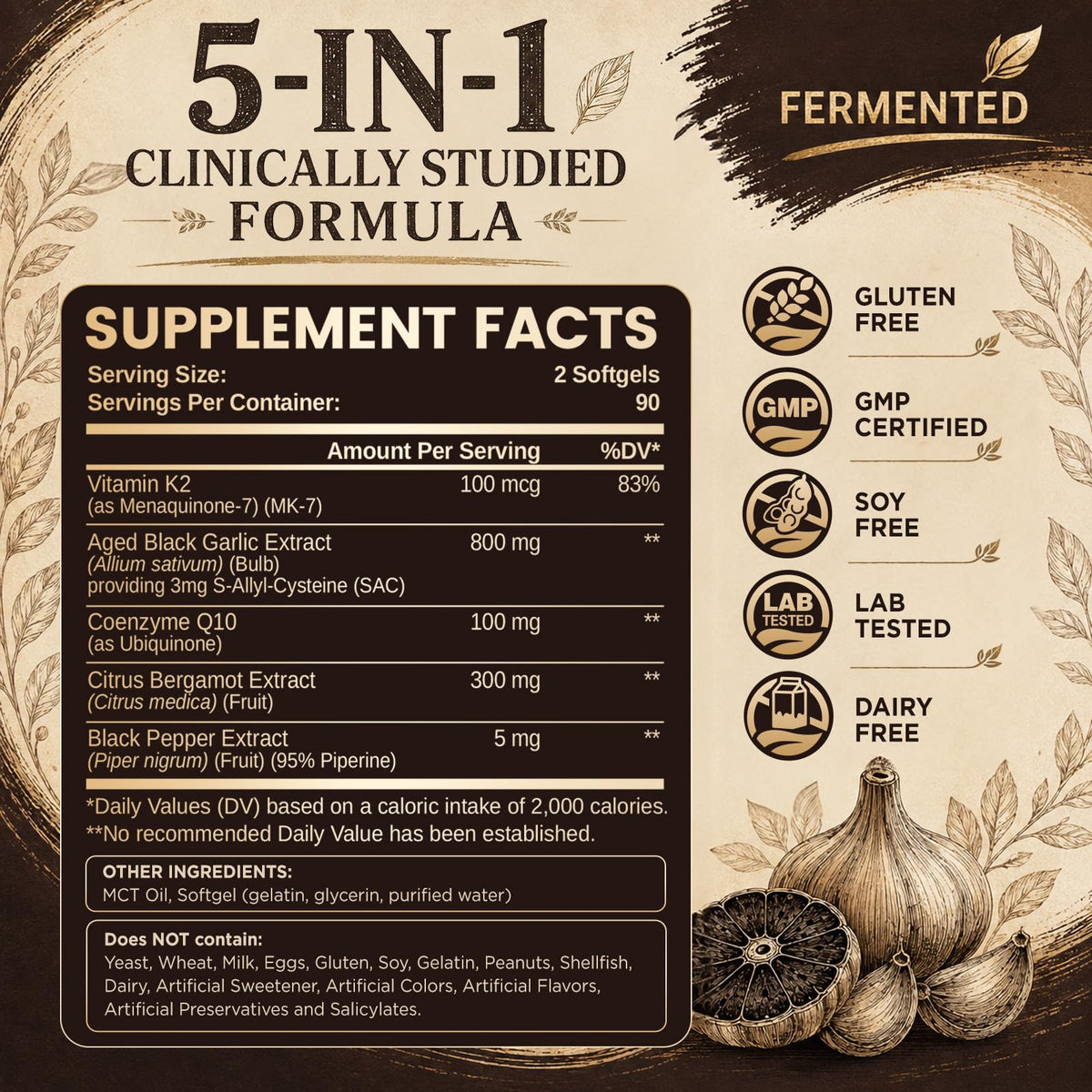 Odorless Black Garlic Extract Softgels E83484