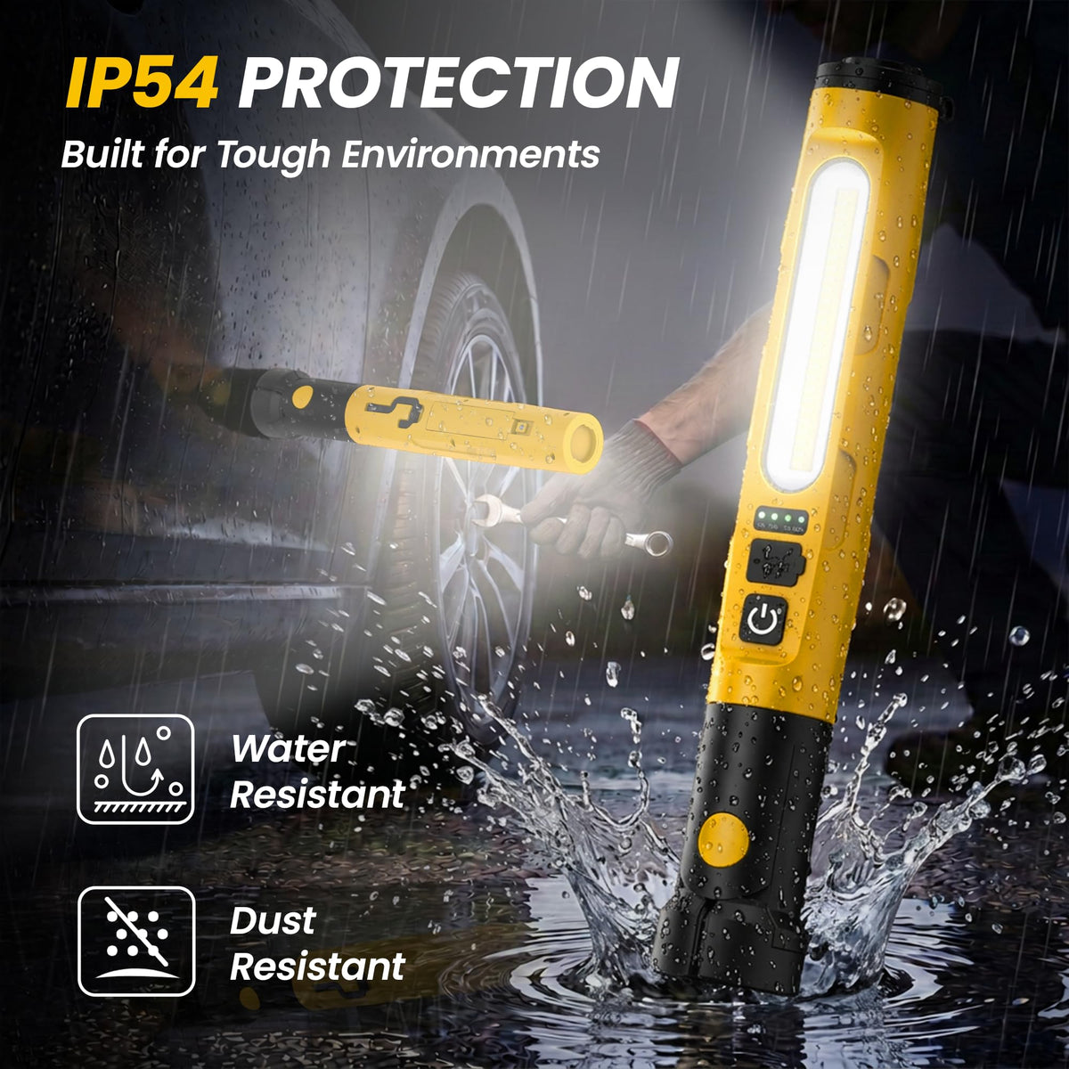 Magnetic Rechargeable LED Work Light with Detachable Dual Light Bars R9869