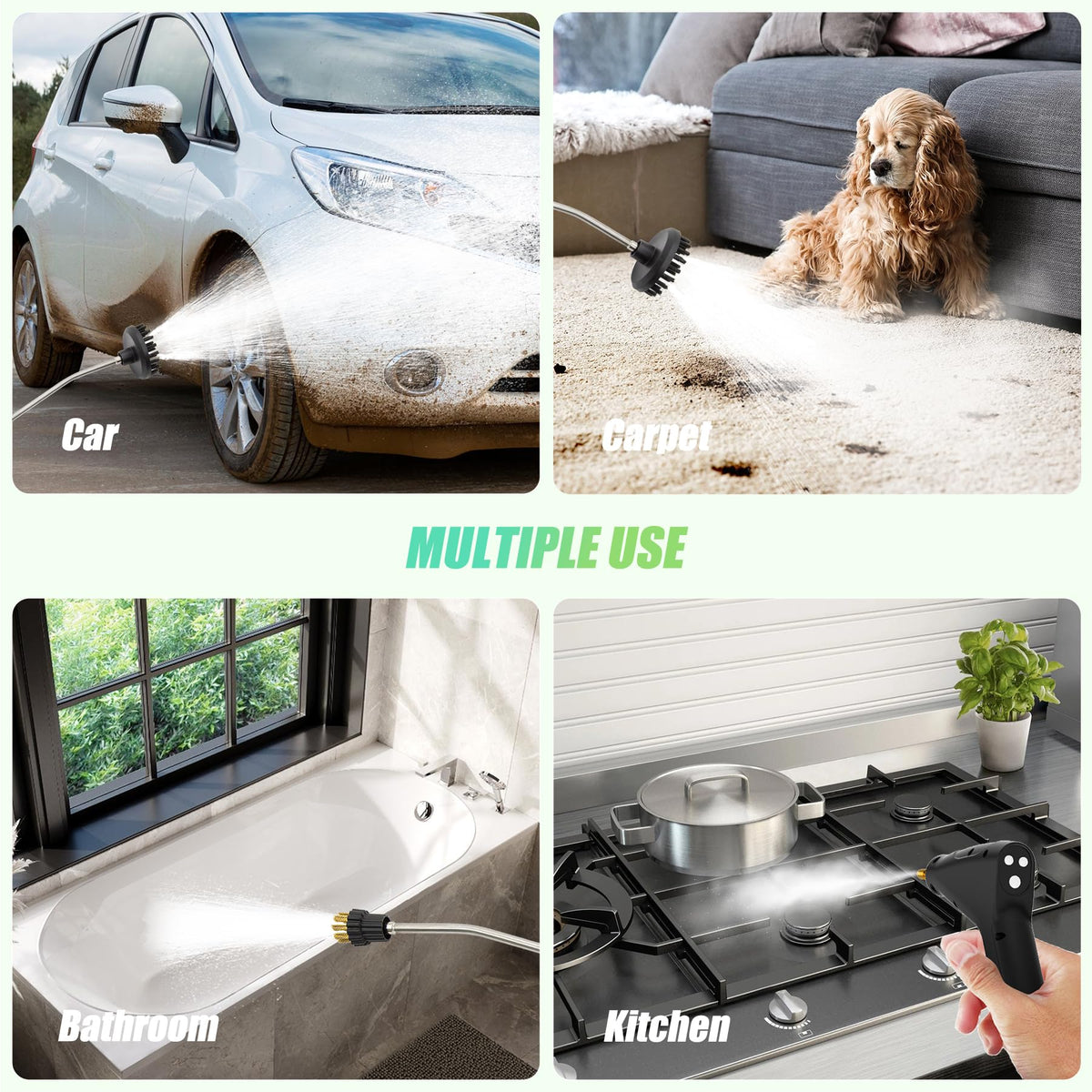 1.2L Portable Handheld Steam Cleaner with 14pcs Accessories B79534
