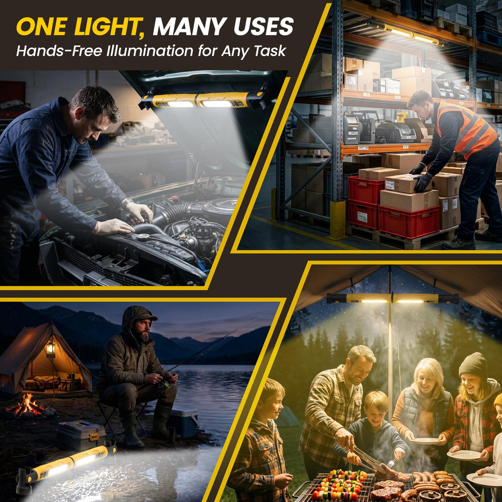 Magnetic Rechargeable LED Work Light with Detachable Dual Light Bars R9869