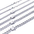 14K White Gold Cuban Link Chain Necklace J447305
