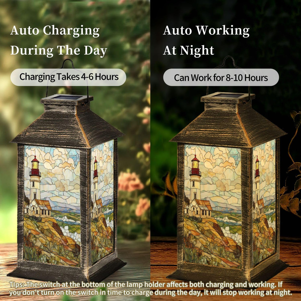 Solar Powered Outdoor Waterproof Hanging Lantern 1 Pack E64025
