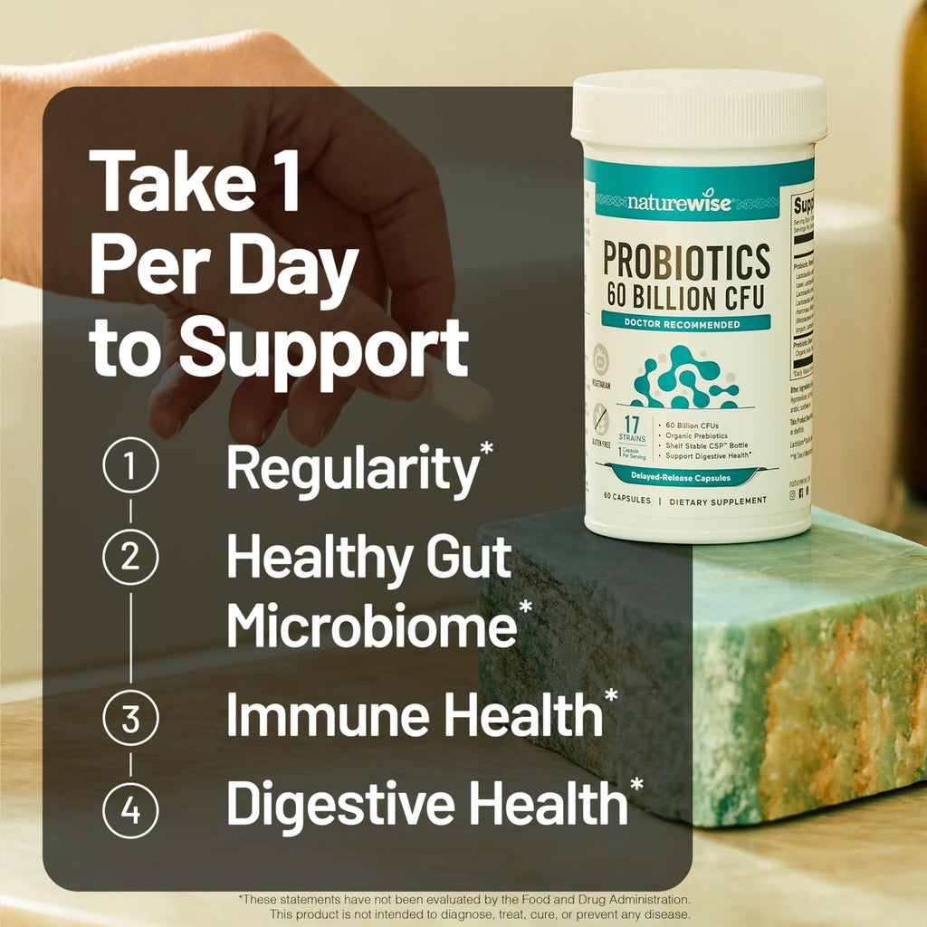 60 Billion CFU 17 Strains Probiotics with Prebiotics 30 Capsules Y802736