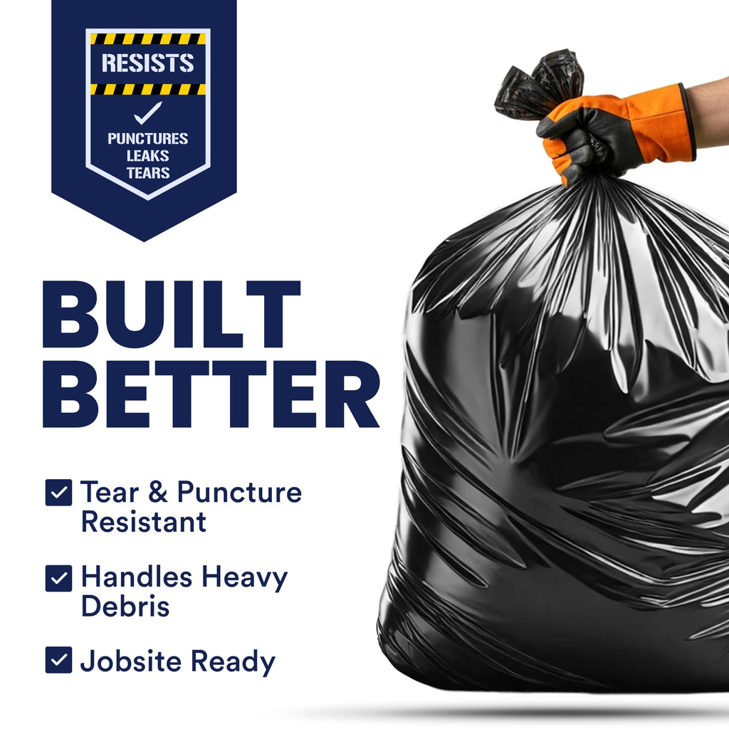 55-60 Gallon Black Heavy Duty Trash Bags 25 Count R48078