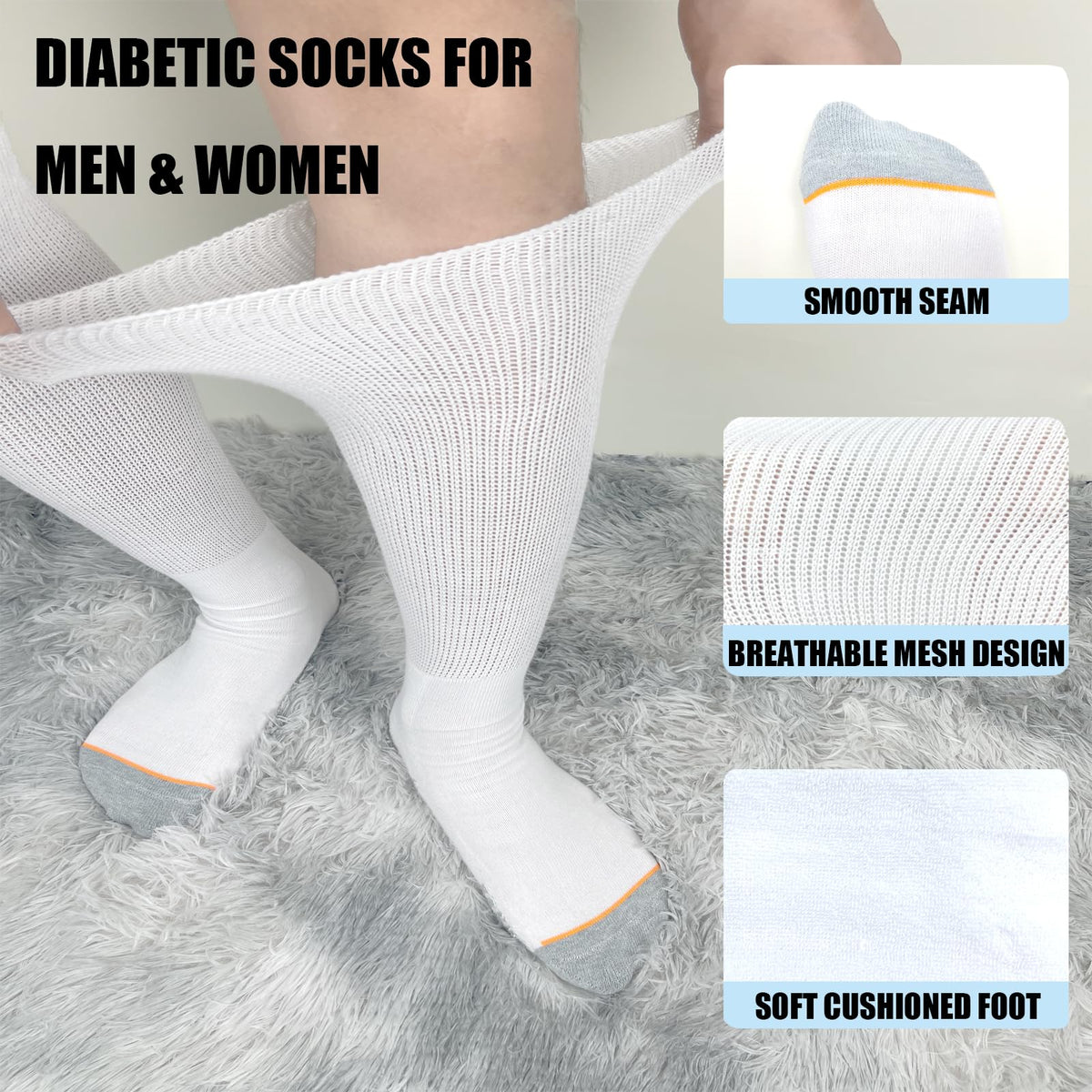 White Walking Boot Socks B507440