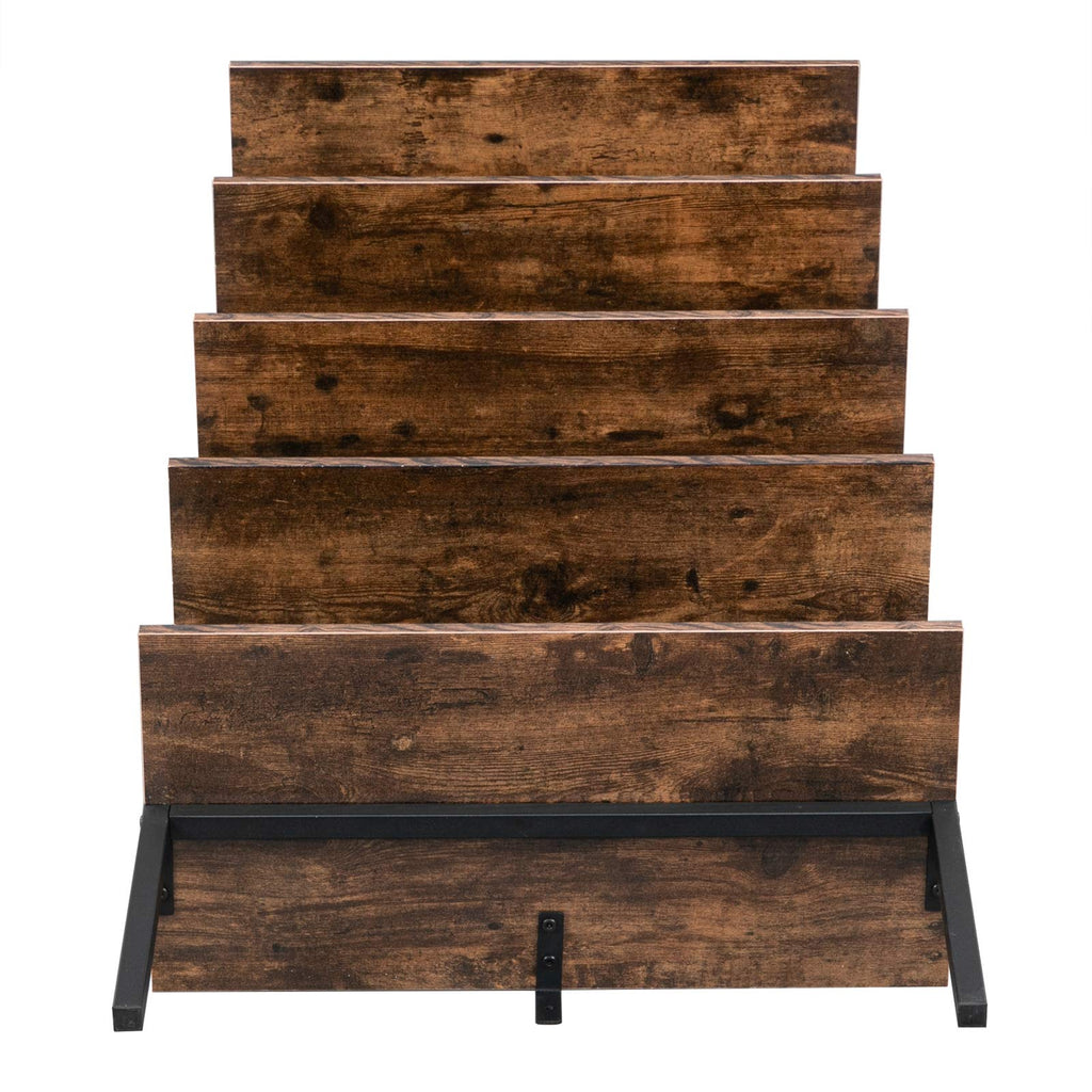 Rustic Brown 5 Tier Wall Mount Ladder Shelf U963
