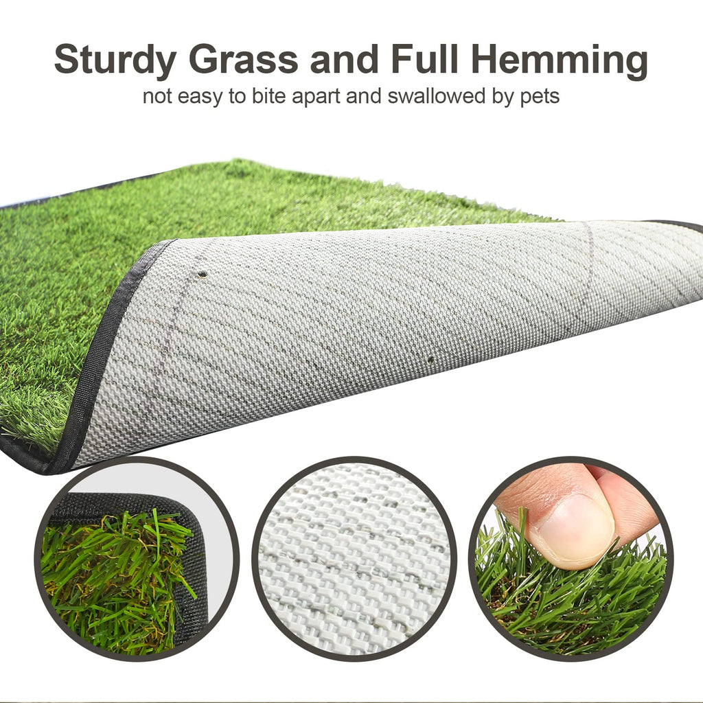Dog Grass Pad with Tray 40''X27.5'' Artificial Turf Potty L862197