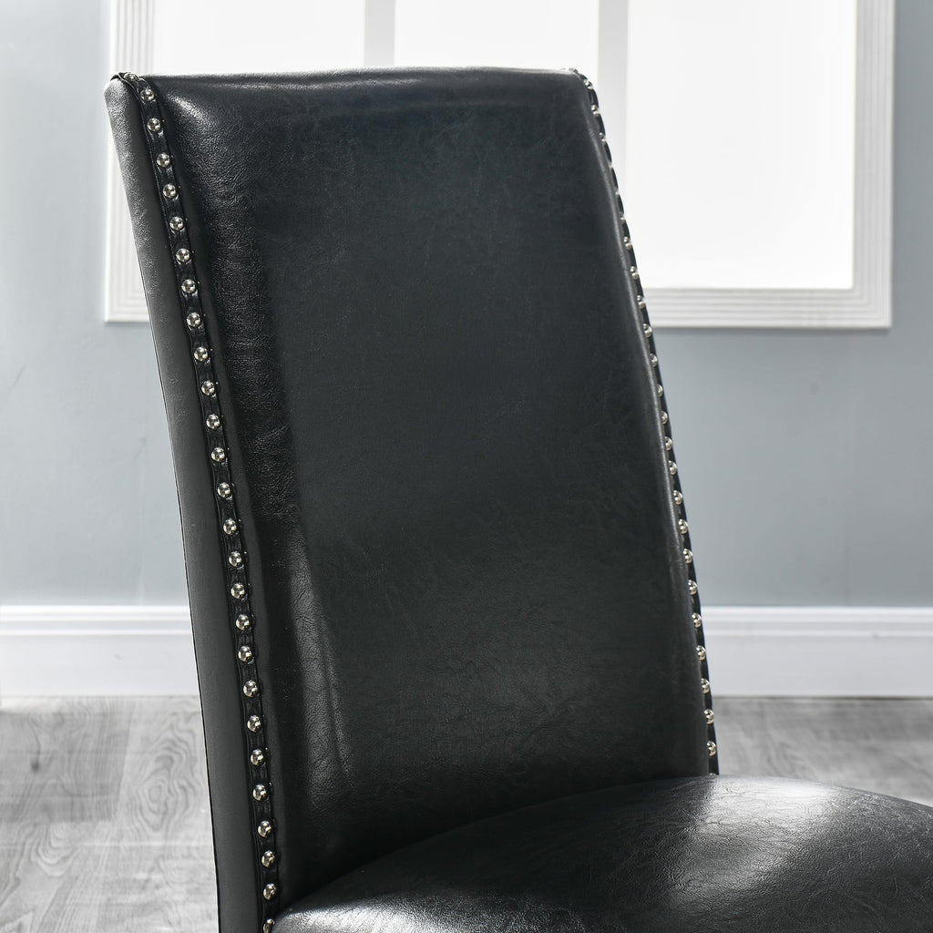 Black PU Dining Chairs Set of 2 I589971