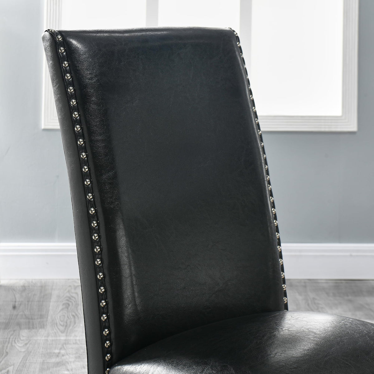 Black PU Dining Chairs Set of 2 I589971