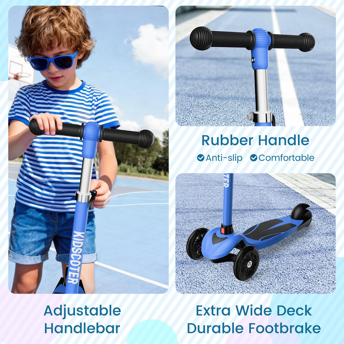 Multicolor 3 Wheel Kids Scooter with LED Light-Up Wheels B9271