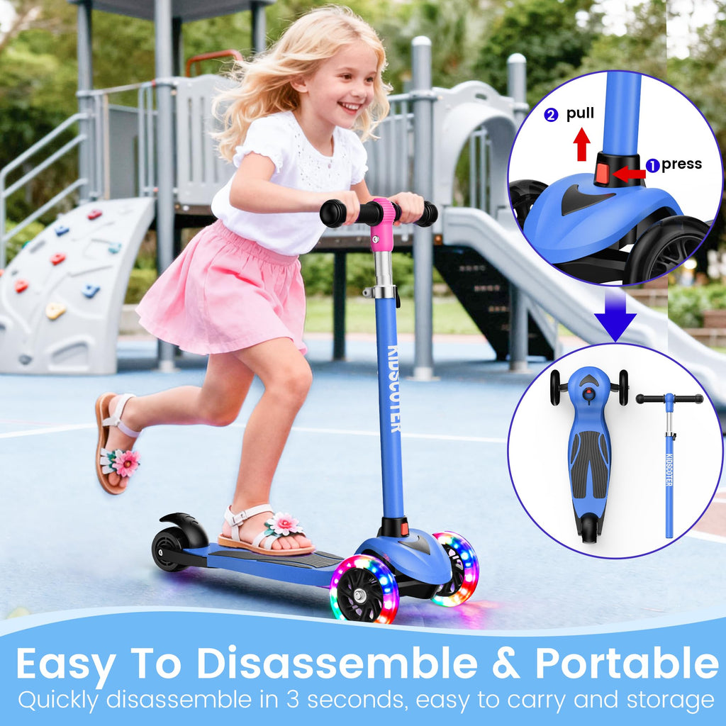 Multicolor 3 Wheel Kids Scooter with LED Light-Up Wheels B9271