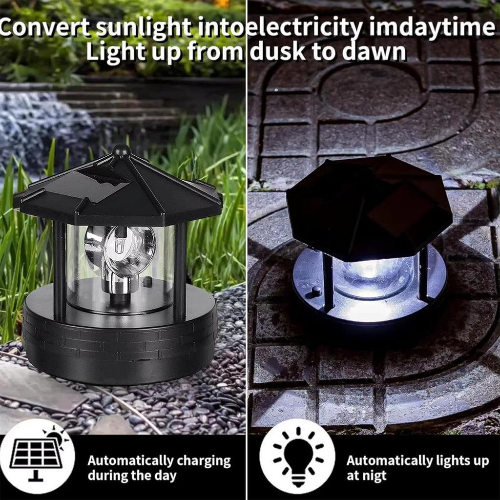 Solar Lights Outdoor LED Rotating Lighthouse Lamp K326
