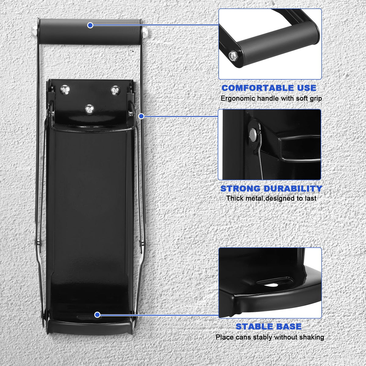 Wall Mounted Stainless Steel Can Crusher with Bottle Opener J266
