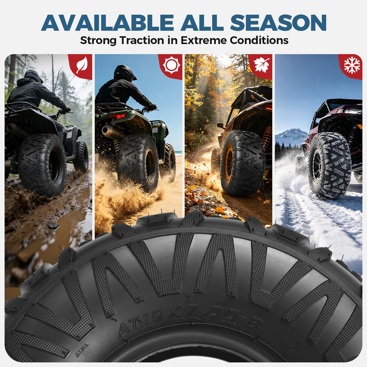 19x7-8 4-Ply All Terrain ATV/UTV Tires Set of 2 G8686