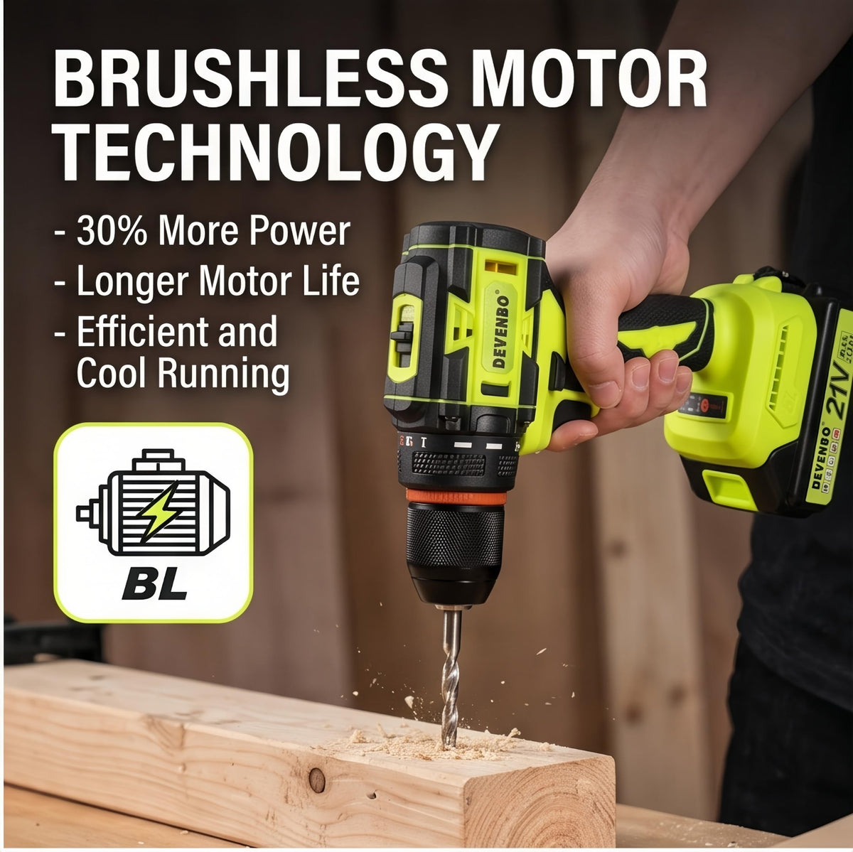21V Brushless Cordless Drill Set B4203