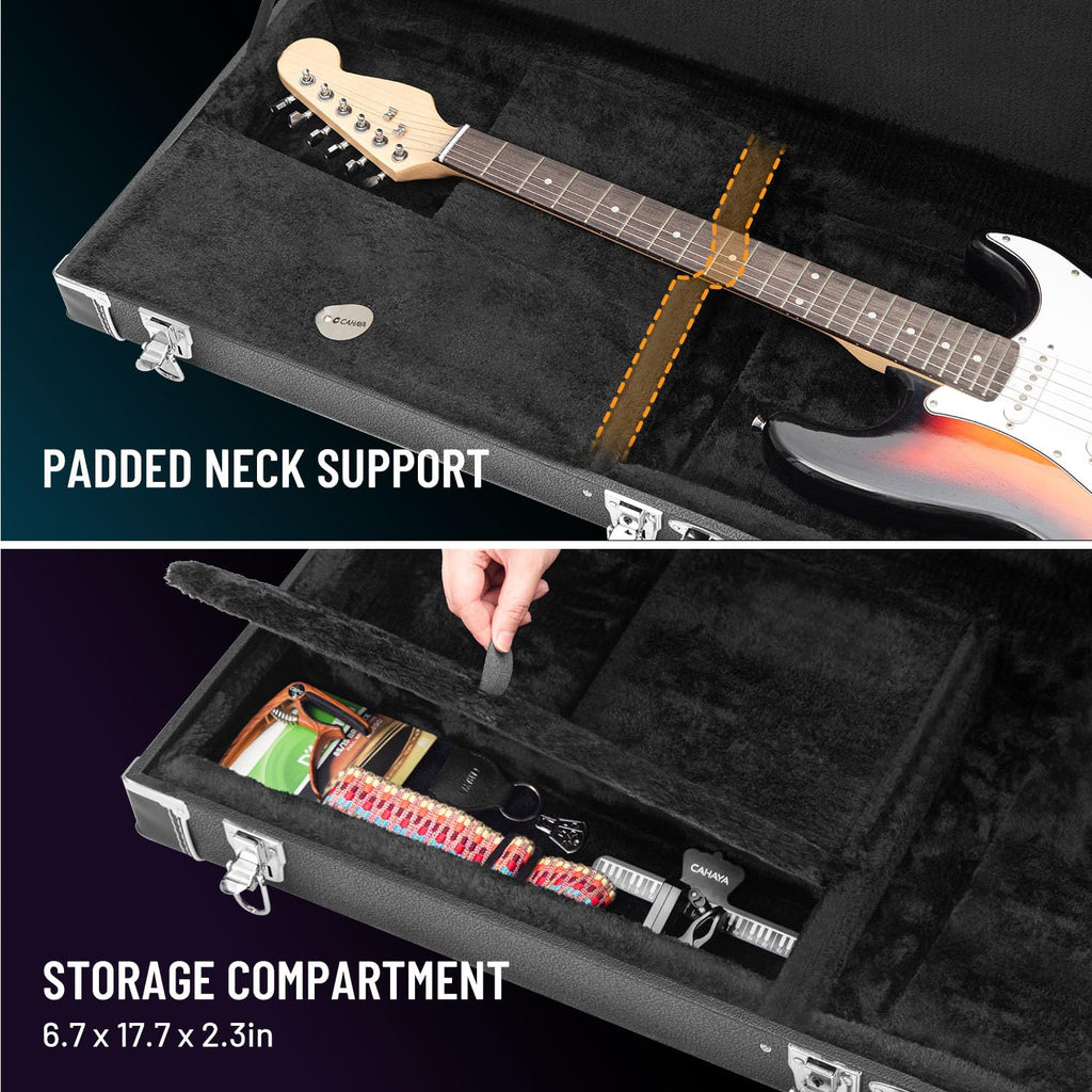 Black Hardshell Electric Guitar Case with 2 Keys Q160005